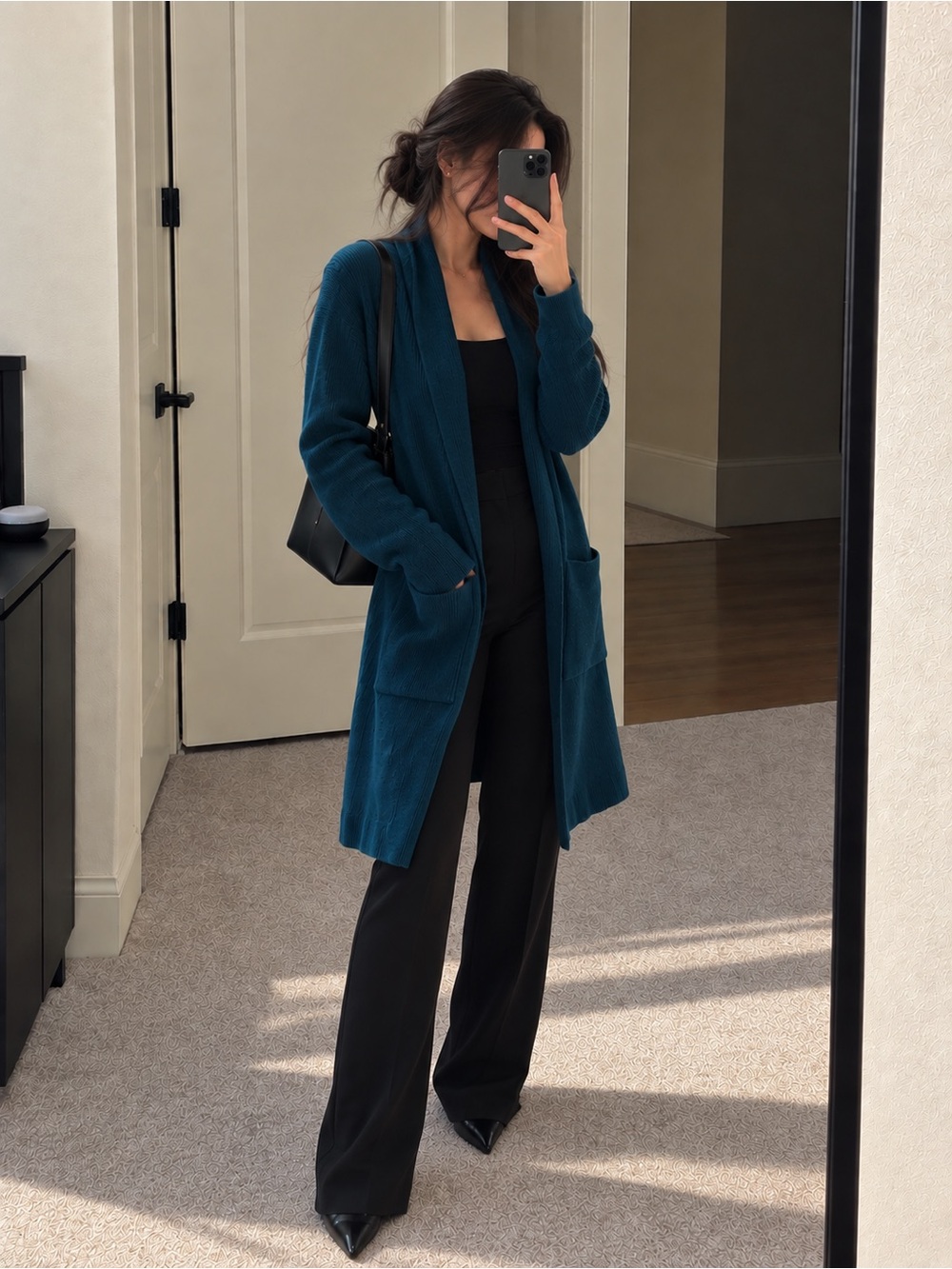 Ann Taylor XXSP Long Cardigan Coatigan - Teal